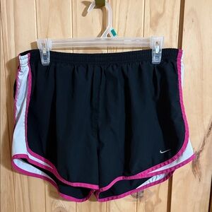 Nike Women's Black Lined Shorts with Pink Trim